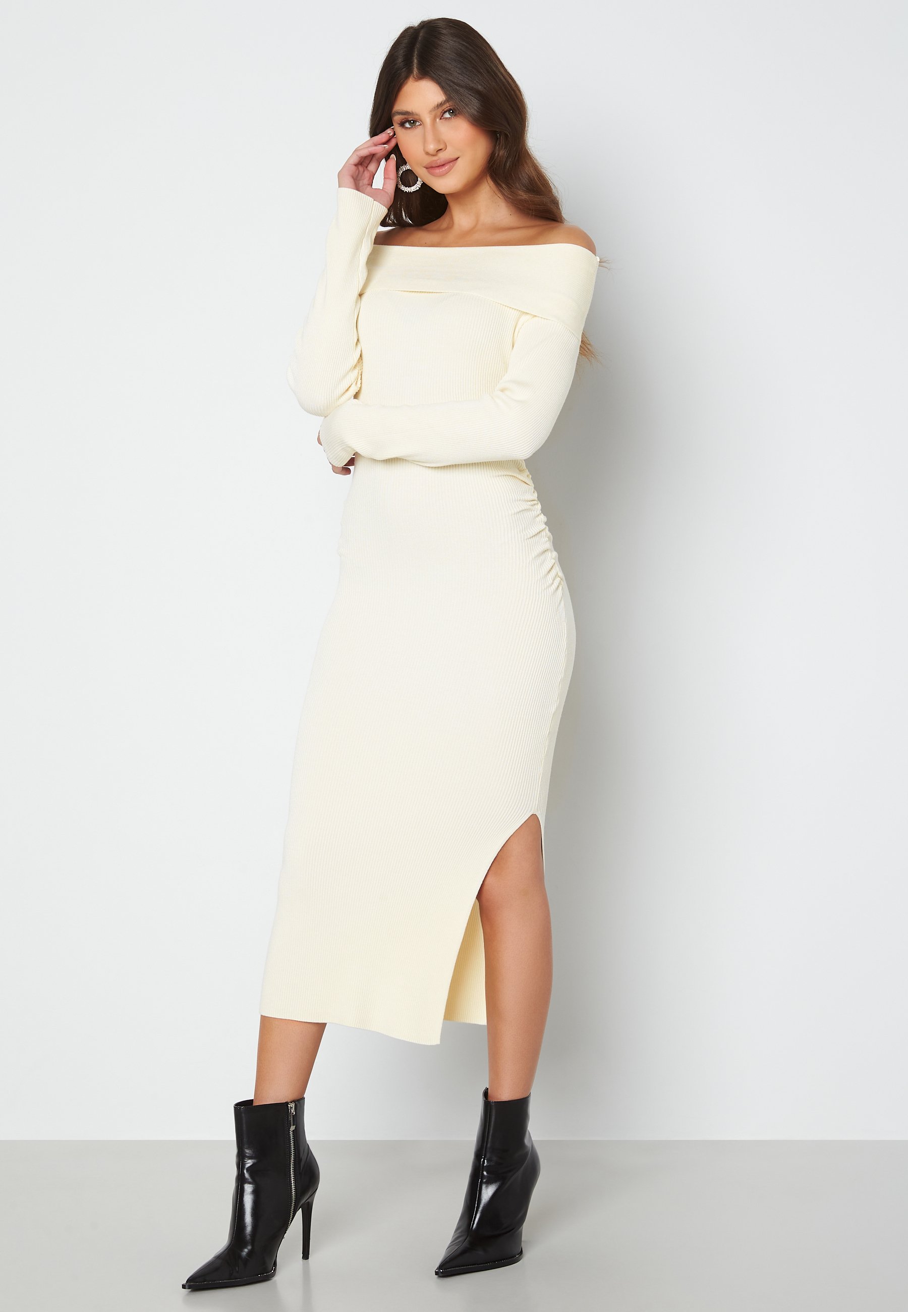 Bubbleroom Gebreide jurk - white/wit - Zalando.nl