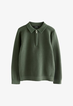 Next, REGULAR FIT - LONG SLEEVE ZIP NECK - T-shirt à manches longues - green