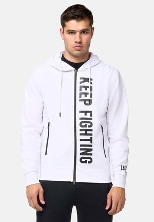 LEONE 1947 MAN HOODY FULL ZIP B&W - Felpa con zip - optic white