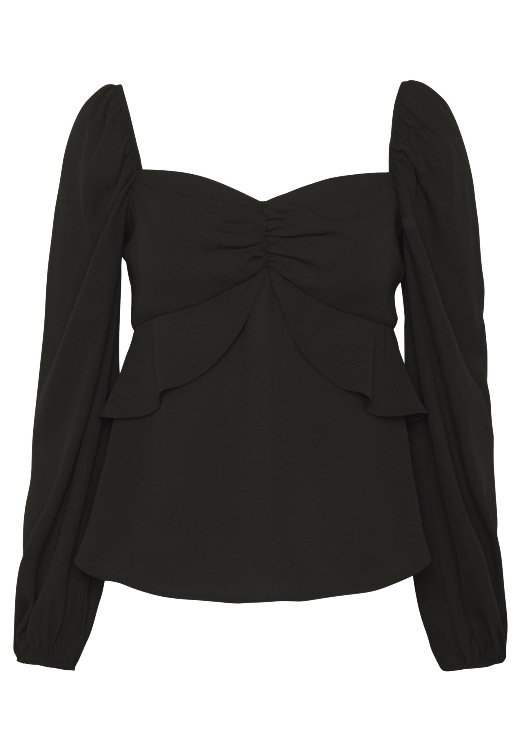 Who What Wear PUFFSLEEVE MILKMAID Bluser black Zalando.no Who What Wear THE WAIST DETAIL BLOUSE - Bluser - black