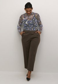 Kaffe Curve JOHANNA - Langarmshirt - blue grey abrstact graphic