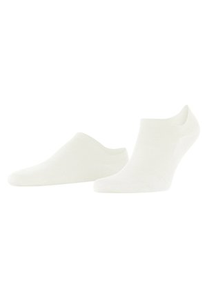 Weiße Knöchelstrümpfe aus weichem, dehnbarem Material. Sie verfügen über einLow-Cut-Design mit nahtlosem Zehenbereich und glatter Textur.