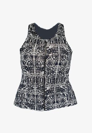 TANKINI BESUIT RACERBACK - Haut de bikini - schwarz weiß