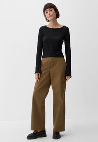 QS À MANCHES LONGUES EN TROMPETTE - Blouse - schwarz