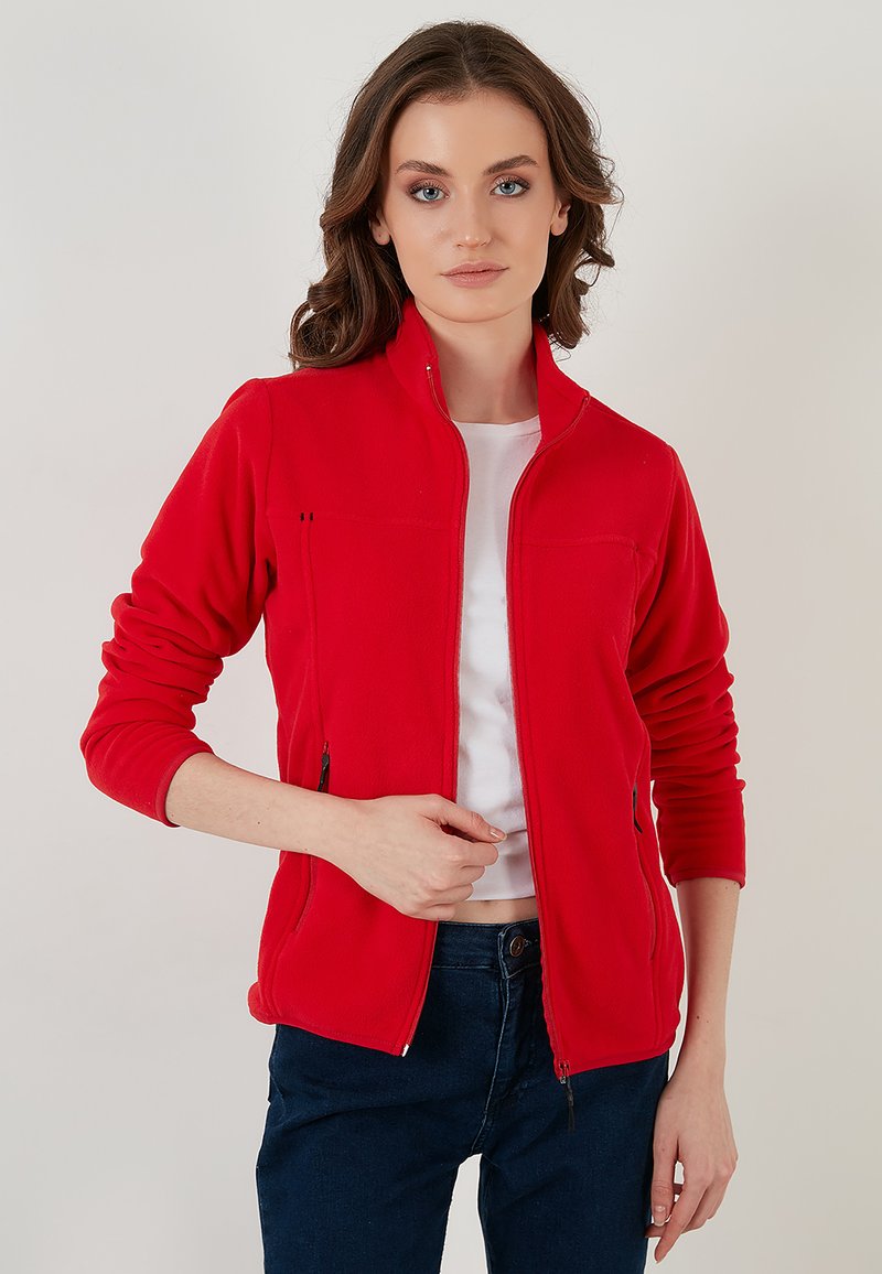 Damen Sweatshirts | LELA SLIM FIT Fleecejacke red/rot - HE50126 Damen Sweatshirts | LELA SLIM FIT Fleecejacke red/rot - HE50126