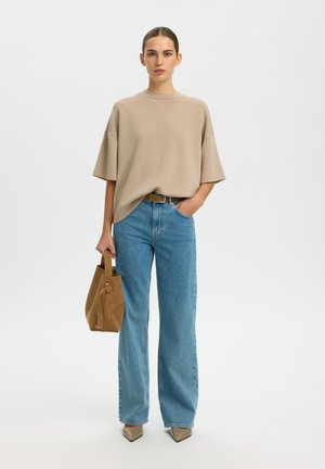 Selected, SLWOVERSIZED - T-shirt basic - pure cashmere