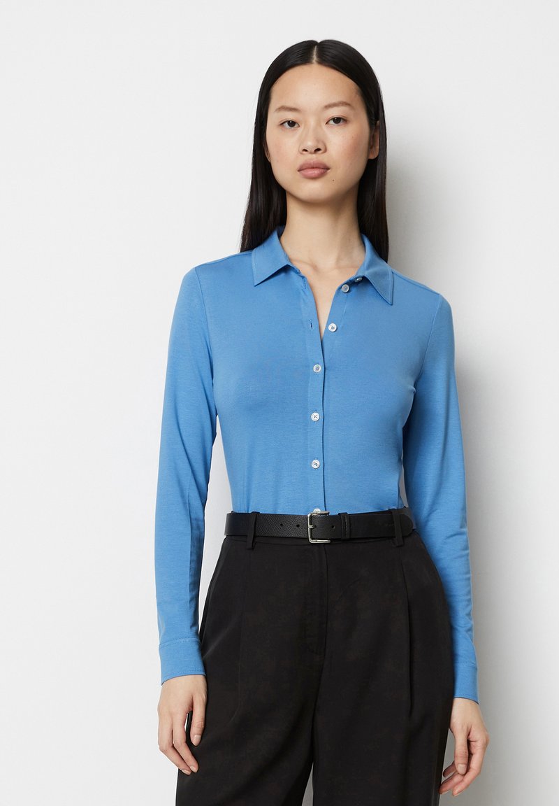 Marc O'Polo LONG SLEEVE COLLAR PLACKET - Nööpidega pluus - shiny sky