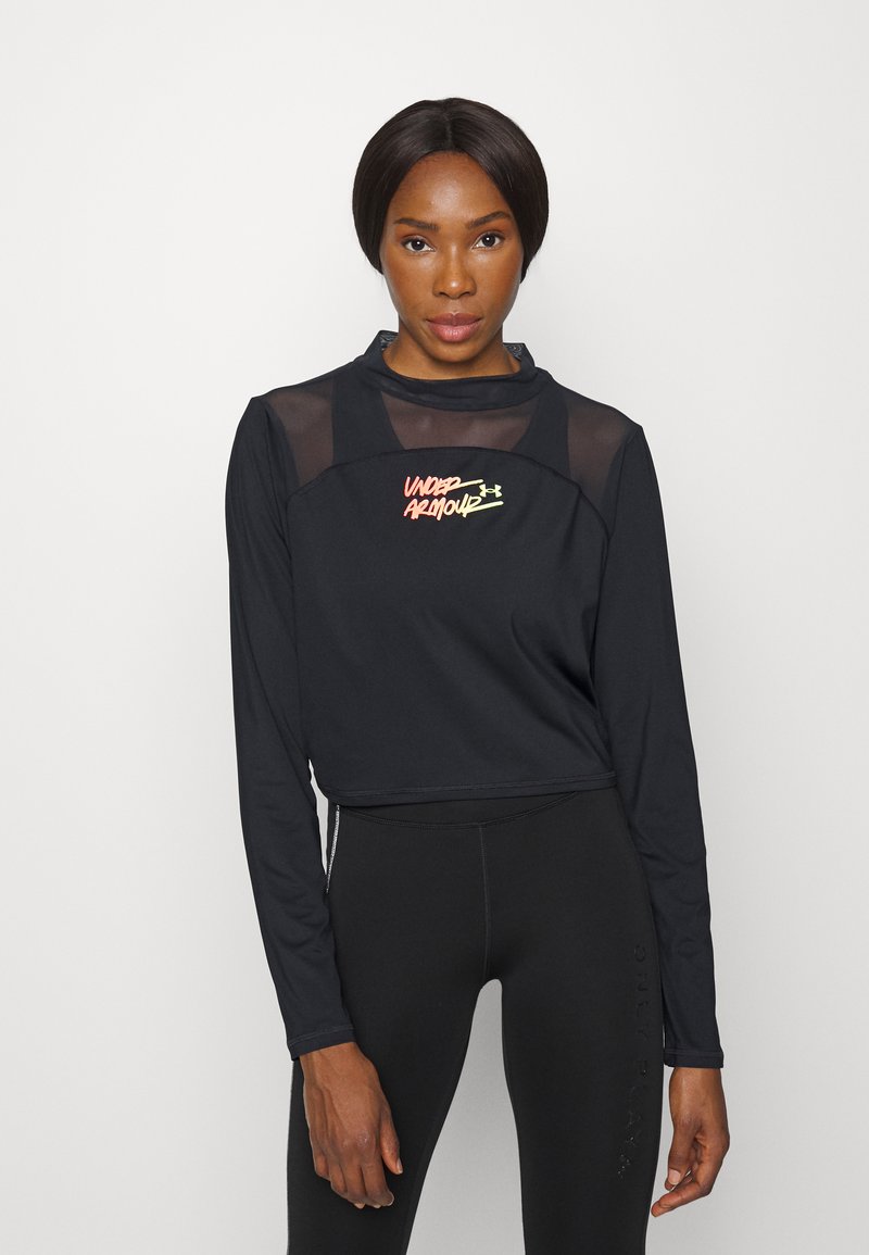 Damen Sportbekleidung | Under Armour CROP MOCKNECK Langarmshirt black/black/schwarz - WJ03160 Damen Sportbekleidung | Under Armour CROP MOCKNECK Langarmshirt black/black/schwarz - WJ03160