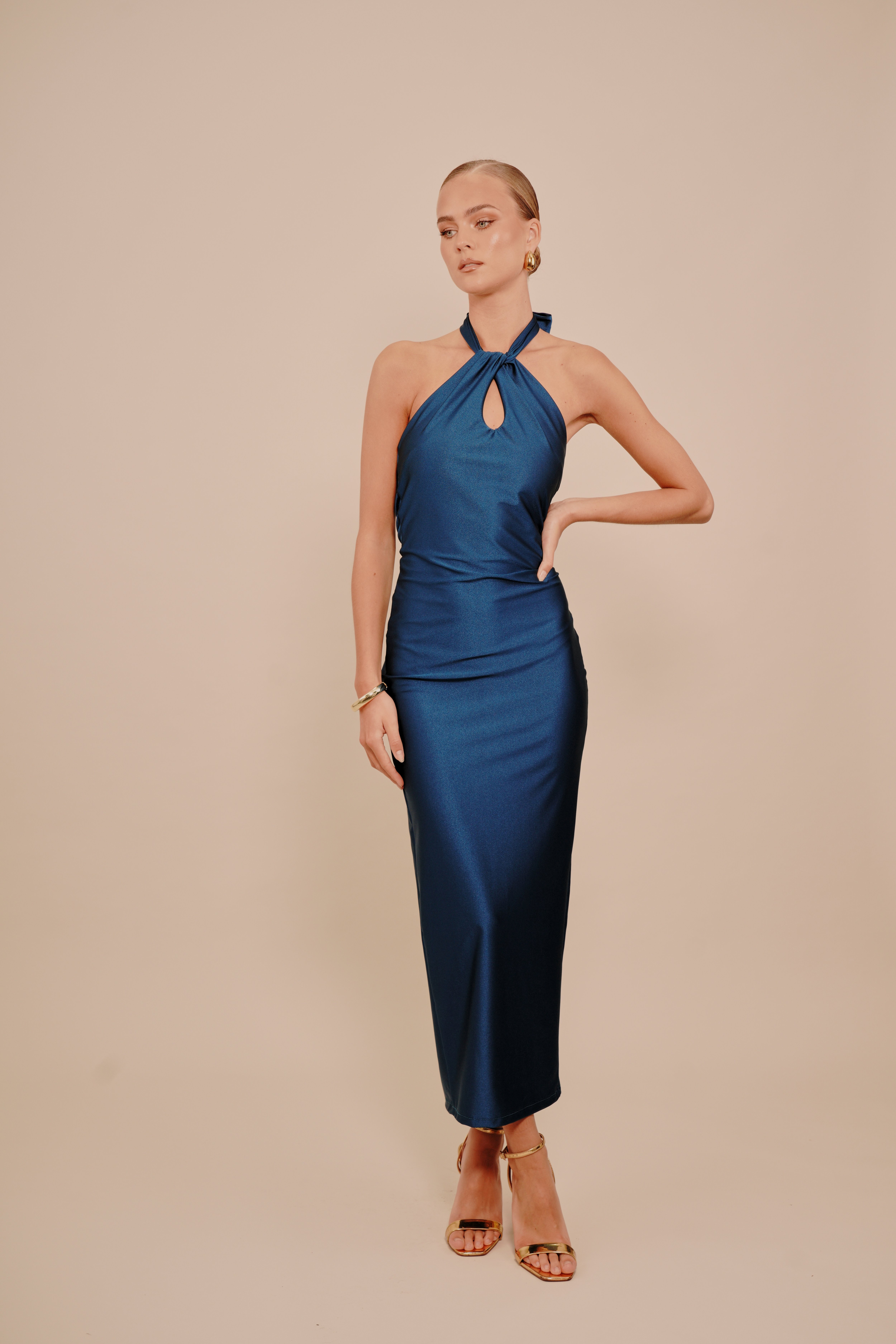 WAL G. LOUISA HALTER NECK - Occasion wear - darker teal blue/dark