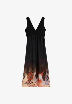 Desigual, PRINTED MIDI DRESS - Jurk - black