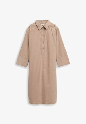 TOM TAILOR, MIT KRAGEN - Blousejurk - soft taupe grey