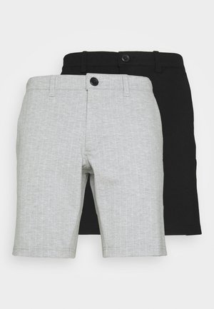 PONTE 2 PACK - Shorts - black /light grey melange