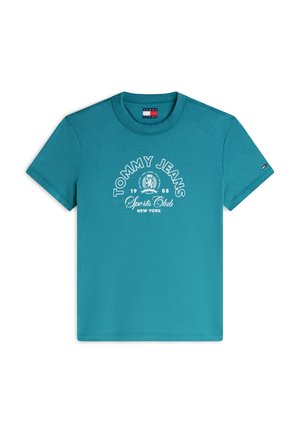 Tommy Jeans, HERITAGE LOGO - T-shirt con stampa - platinum teal