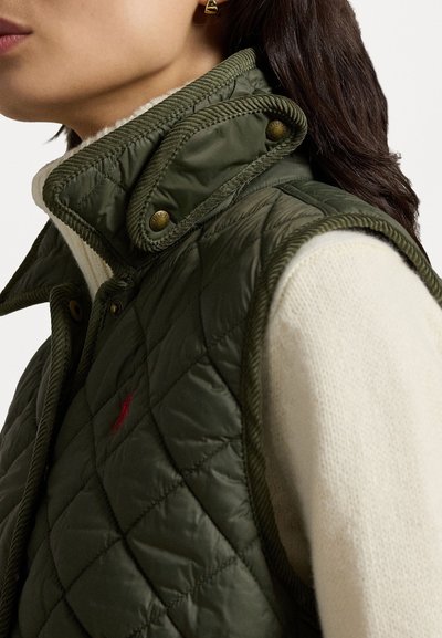Polo Ralph Lauren CORDUROY TRIM QUILTED VEST - Väst - ranger green