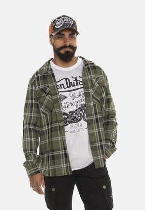 MANCHES LONGUES À CARREAUX - Chemise - kaki