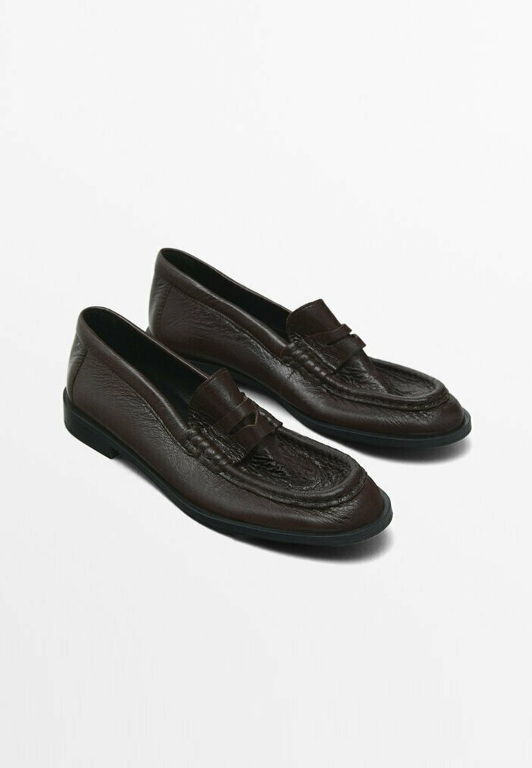 Massimo Dutti PENNY LOAFERS - Slip-ons - mottled dark brown - Zalando