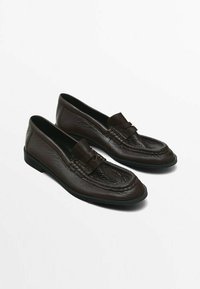 Massimo Dutti PENNY LOAFERS - Polobotky - mottled dark brown