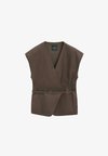 WAISTCOAT WITH WRAP NECKLINE - Bodywarmer - dark brown