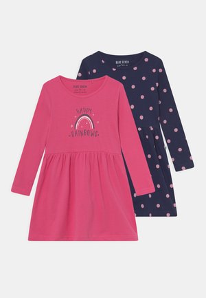 KIDS GIRLS DRESS 2 PACK - Jerseykleid - pink/dark blue