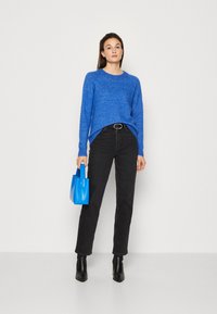 Selected Femme SLFLULU LS O-NECK B NOOS - Pulóver - nebulas blue/melange