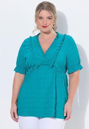 MIAMODA BLUSE, A-LINIE, RÜSCHEN, HALBARM - Blouse - jade