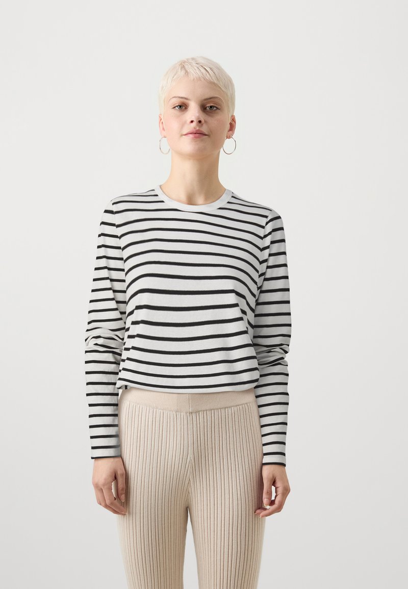 GAP Petite VINTAGE SET IN CREW - Camisola de manga comprida - white/black