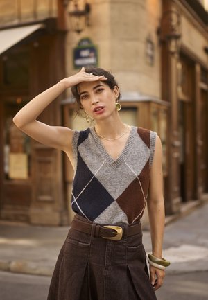 Cream, CRHOPE KNIT SLIPOVER - Jumper - grey melange