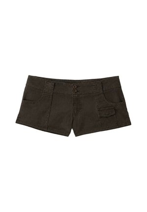 Stradivarius, REGULAR FIT POCKET MINI SHORTS - Denimové šortky - dark brown