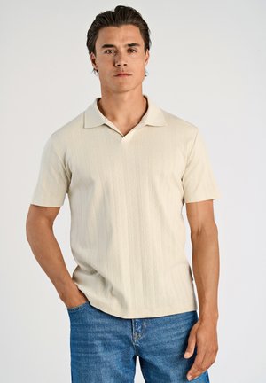 V-NECK POLO - Basic T-shirt - stone