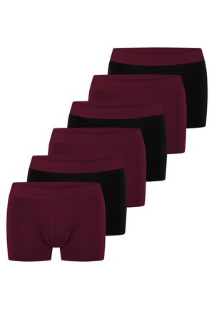 6 PACK - Boxer aderenti - dunkelrot/schwarz