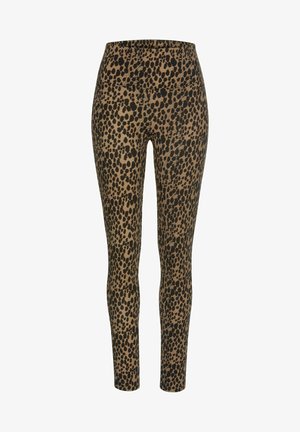 Leggings - Hosen - camelfarben-schwarz