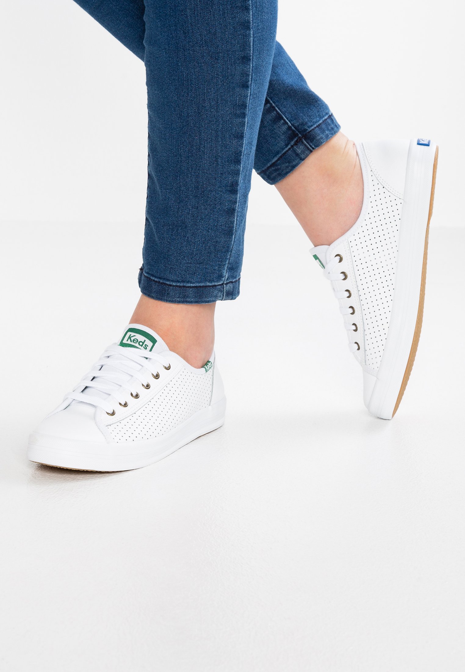 Keds KICKSTART LEATHER Joggesko whitehvit Zalando.no Keds TRIPLE UP SEASONAL SOLIDS Joggesko whitehvit