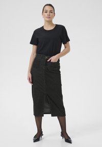 Kaffe Cord skirt - Jupe crayon - black oyster