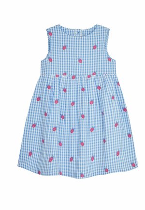 JoJo Maman Bébé EMBROIDERED REGULAR FIT - Dnevna haljina - blue ladybird gingham