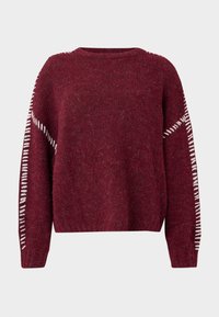 JDYZOEY LIFE ON STITCH NOOS - Jersey de punto - maroon banner/birch