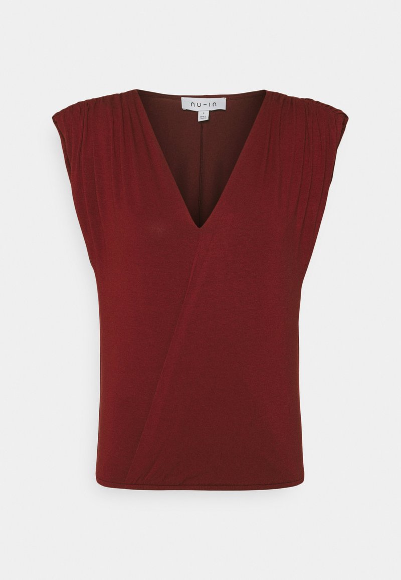 NU-IN T-shirt basic donkerrood