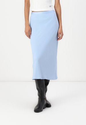 MIDI BIAS SKIRT - Pencil skirt - chambray blue