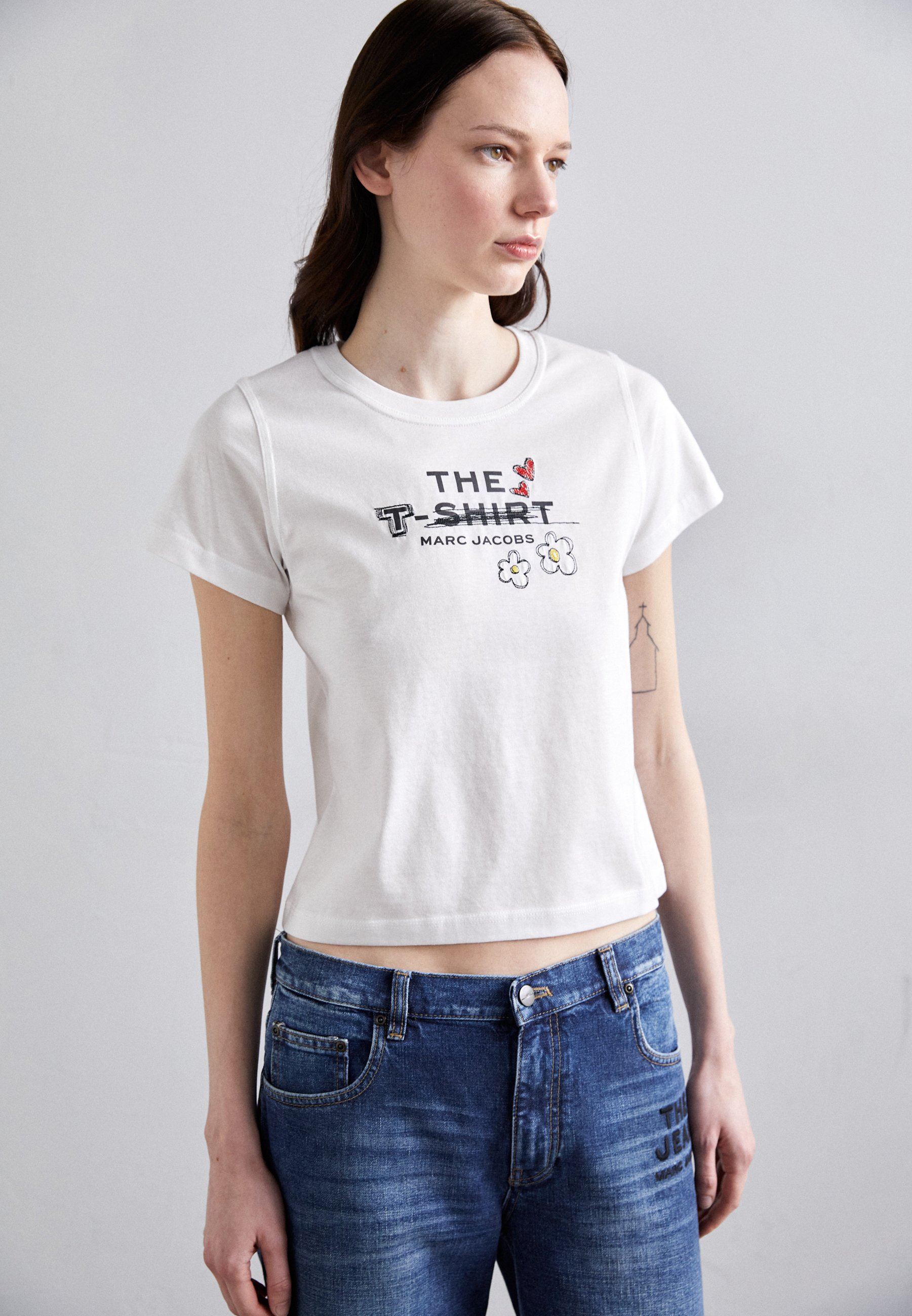 MARC JACOBS◆Tシャツ/XS/コットン/WHT/C631E01RE20 MARC JACOBS - T-shirt z nadrukiem/biały - Zalando.pl