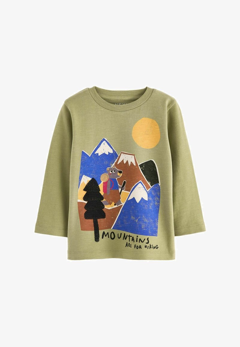 Next REGULAR FIT - Tops ar garām piedurknēm - green