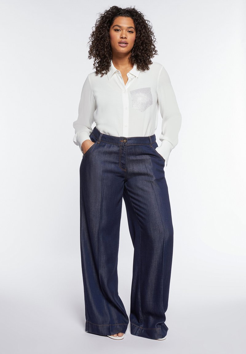 Denim Jeans Fiorella Rubino Blusa Fiorella Rubino Jeans A Zampa Blu