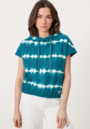 Print T-shirt - deep teal tie dye