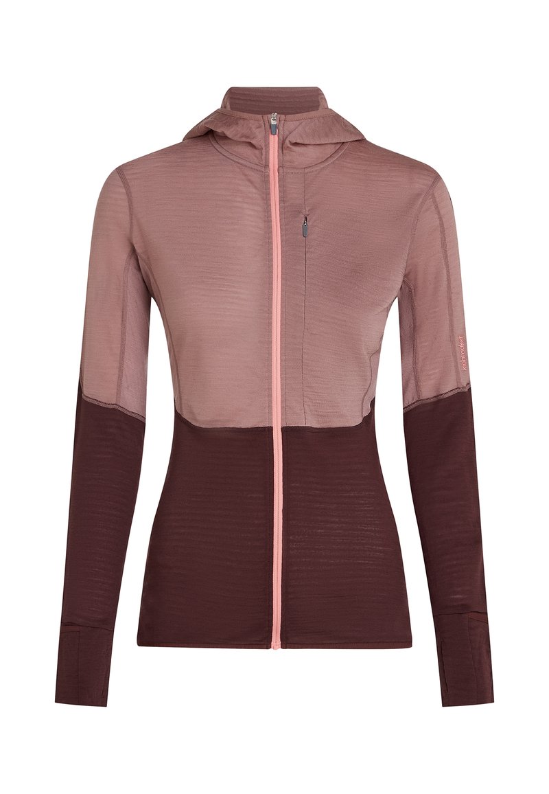 Icebreaker Sweater met rits donkerroze