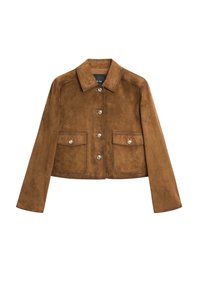 SUEDE FINISH WITH GOLD-TONED BUTTONS - Læderjakker - brown