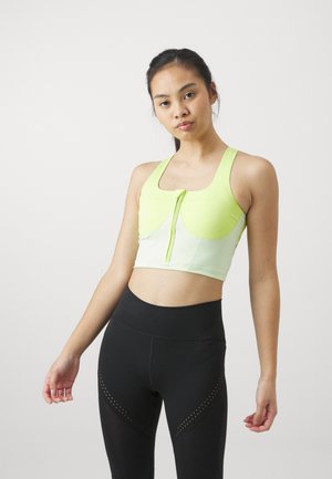 TWO-TONE ZIPPED CROP - Brassières de sport à maintien supérieur - deep sea blue smc bahia blue