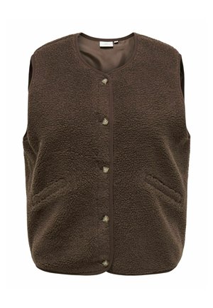 ONLY Carmakoma, CARBABY TEDDY VEST PNT - Veste sans manches - chocolate martini