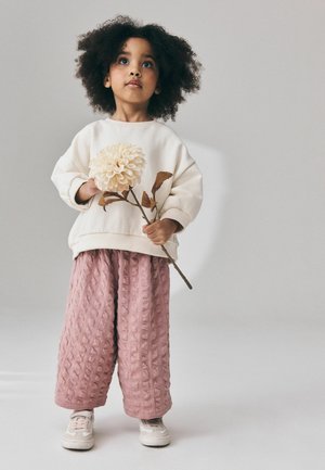 Next, REGULAR FIT - TEXTURED WIDE LEG TROUSERS - Bukser - mauve pink
