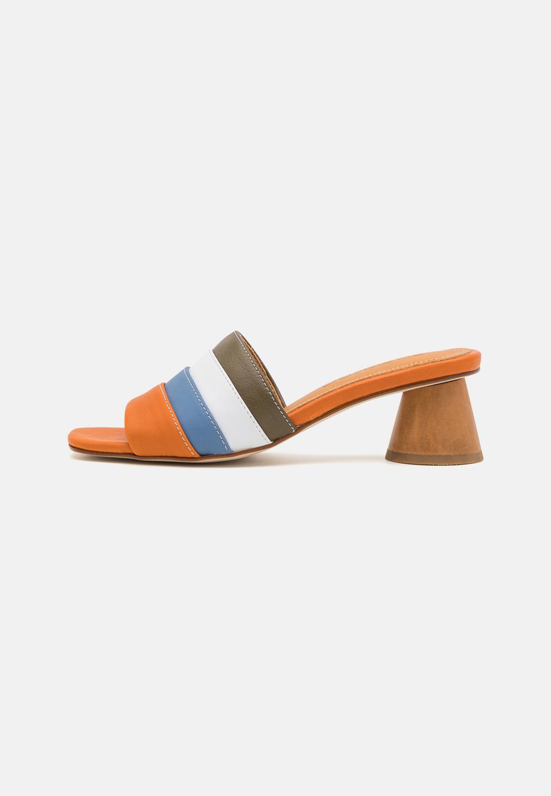 SHEKUDO NADINE MULE Heeled mules blue/white/cream/khaki/blue Zalando