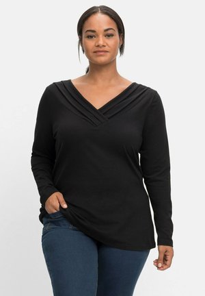 Sheego, Long sleeved top - schwarz