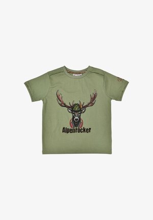 Alpenglück, ALPENGL�CK T-SHIRT HALBARM 'HIRSCH' - Print T-shirt - grün