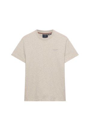 Superdry & Co, SUPERDRY ESSENTIAL SERIF LOGO EMBROIDERED T-SHIRT.. - Basic T-shirt - straw grey marl grey